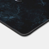 Navy Blauw Goud Marmer Custom Naam Letter Desk Mat (Hoek)