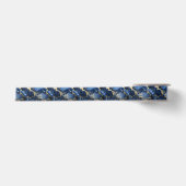 Navy Blauw Goud Marmer Satijnen Lint (Voorkant)