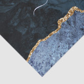 Navy Blauw Goud Marmeren Letter Naam Weefselpapier Tissuepapier (Detail)