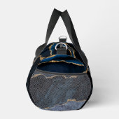 Navy Blauw Goud Marmeren Monogram Aangepaste Jouw  Plunjezak (Rechts)