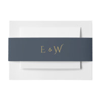 Navy Blauw Goud Monogram Initialen Eenvoudig