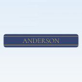 Navy Blauw & Goud Naam Achternaam of Business Iron Labels