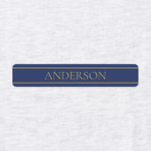 Navy Blauw & Goud Naam Achternaam of Business Iron Labels (Design 1)