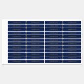 Navy Blauw & Goud Naam Achternaam of Business Iron Labels (Vel)