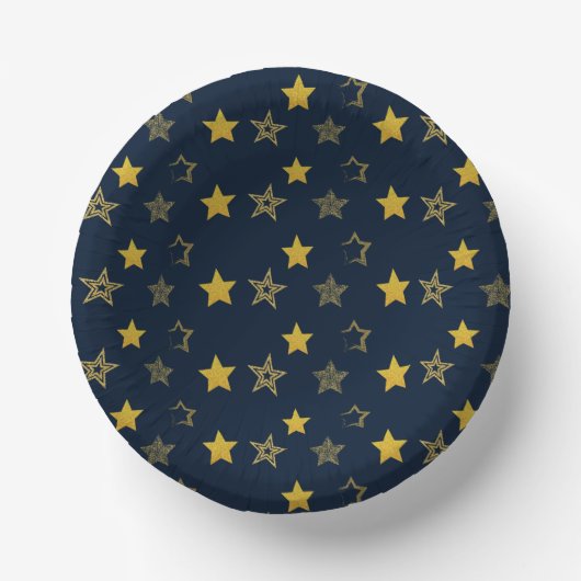 Navy Blauw Goud Oudejaarsfeest Papieren Kommen (Voorkant)