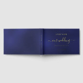 Navy blauw goud script bruiloft gastenboek (Volledig)