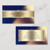 Navy Blauw Goud Sparkly Diamonds Moderne Zaken Contactkaartje (Voorkant / Achterkant)