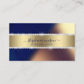 Navy Blauw Goud Sparkly Diamonds Moderne Zaken Contactkaartje (Voorkant)