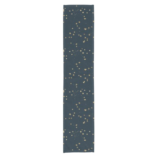 Navy Blauw & Goud Sterren | Korte Tafelloper (Voorkant)