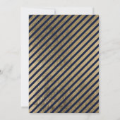 Navy blauw goud strepen corporate chique kerst kaart (Achterkant)