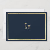 Navy blauw goud typemachine lettertype rustiek Dan Kaart (Achterkant)