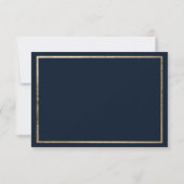 Navy blauw goud typemachine lettertype rustieke br kaart (Achterkant)
