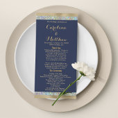 Navy blauw goud zilver holografische glitter programmakaart