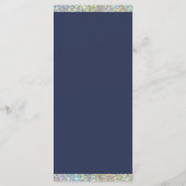 Navy blauw goud zilver holografische glitter programmakaart (Achterkant)
