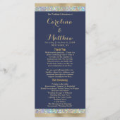 Navy blauw goud zilver holografische glitter programmakaart (Voorkant)