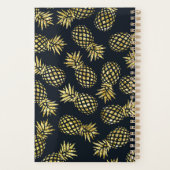 Navy Blauw Gouden Ananas Gepersonaliseerd Jaarlijk Planner (Achterkant)