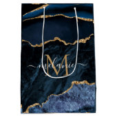 Navy Blauw Gouden Cadeautas Persoonlijk Met Uw Ont (Achterkant)