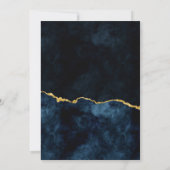 Navy Blauw & Gouden Folie Verjaardagsfeestuitnodig Kaart (Achterkant)
