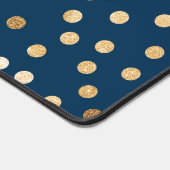 Navy Blauw Gouden Glitter Dot Patroon Bureaumat (Hoek)