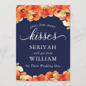 Navy blauw gouden klaproos hoeveel kussen teken kaart (Voorkant)