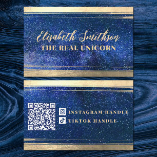 Navy blauw gouden klassieke elegante vrouwelijke h visitekaartje
