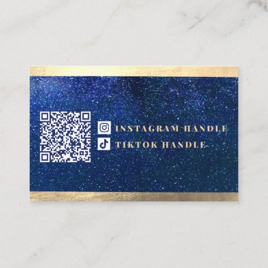 Navy blauw gouden klassieke elegante vrouwelijke h visitekaartje (Achterkant)