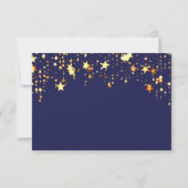 Navy blauw gouden sterren foto afstuderen uitnodig save the date (Achterkant)