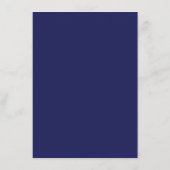 Navy Blauw Gouden Streep Fancy Huwelijksreceptie Menu (Achterkant)