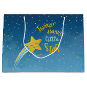 Navy Blauw Gouden Twinkle Kleine Star Gift Bag Groot Cadeauzakje (Voorkant)