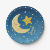 Navy Blauw Gouden Twinkle Kleine Ster Papieren Bordje (Voorkant)