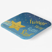 Navy Blauw Gouden Twinkle Kleine Ster Papieren Bordje (Gebogen)