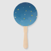 Navy Blauw Gouden Twinkle Kleine Ster Set van Vent Handwaaier (Achterkant)