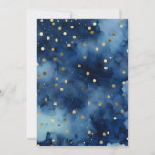 Navy Blauw & Gouden Waterverf Doop Kaart (Achterkant)