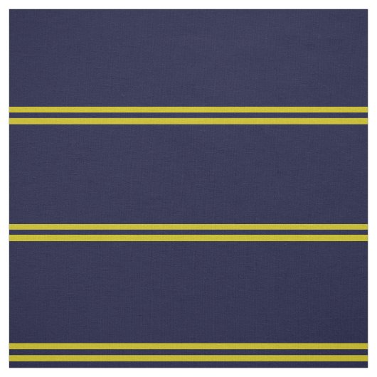 Navy blauw, goudstrips stof (Swatch)