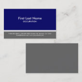 Navy blauw grijs streep aangepaste visitekaartjes (Voorkant / Achterkant)