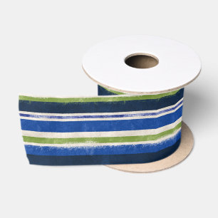 Navy Blauw Groen Preppy Streep Banden Satijnen Lint