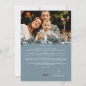 Navy blauw groen vintage kerst twee foto feestdagenkaart (Achterkant)