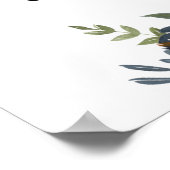 Navy Blauw Groene Verlovingsfeest Welkom Poster (Hoek)