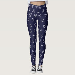 Navy Blauw Hart Vrouwen Leggings