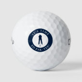 Navy Blauw Het Is Tijd om te Par-Tee Grappige Golf Golfballen (Voorkant)