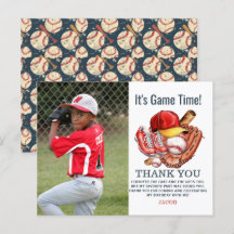 Navy-blauw honkbal kinderverjaardagsfeestje waterv