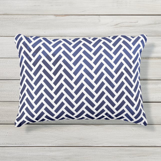 Navy blauw Japans omkeerbaar kussen (Voorkant)