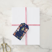 Navy Blauw Kerstmis Santa Elf Sneeuwman Gingerbrea Cadeaulabel (Met Touw)