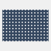 Navy Blauw Kerstmis Sneeuwvlokken Evergreen Bomen Inpakpapier Vel (Voorkant 2)