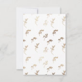 Navy Blauw klassiek wit goud kuif bruiloft RSVP Kaartje (Achterkant)