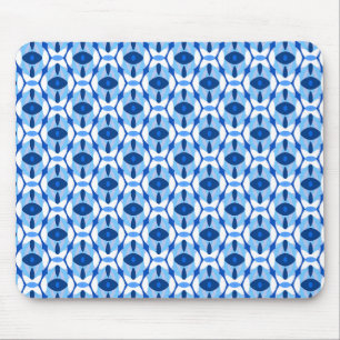 Navy blauw & lichtblauw Abstract geometrisch Muismat
