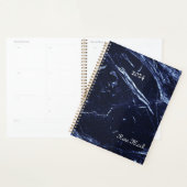 Navy Blauw Marmeren Swirl Gepersonaliseerd Planner (Display)