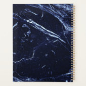 Navy Blauw Marmeren Swirl Gepersonaliseerd Planner (Achterkant)
