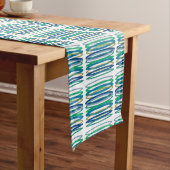 Navy blauw met turquoise korte tafelloper (Voorbeeld)