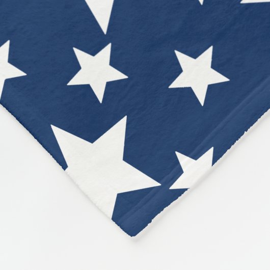 Navy blauw met witte sterren fleece deken (Hoek)